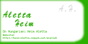 aletta heim business card